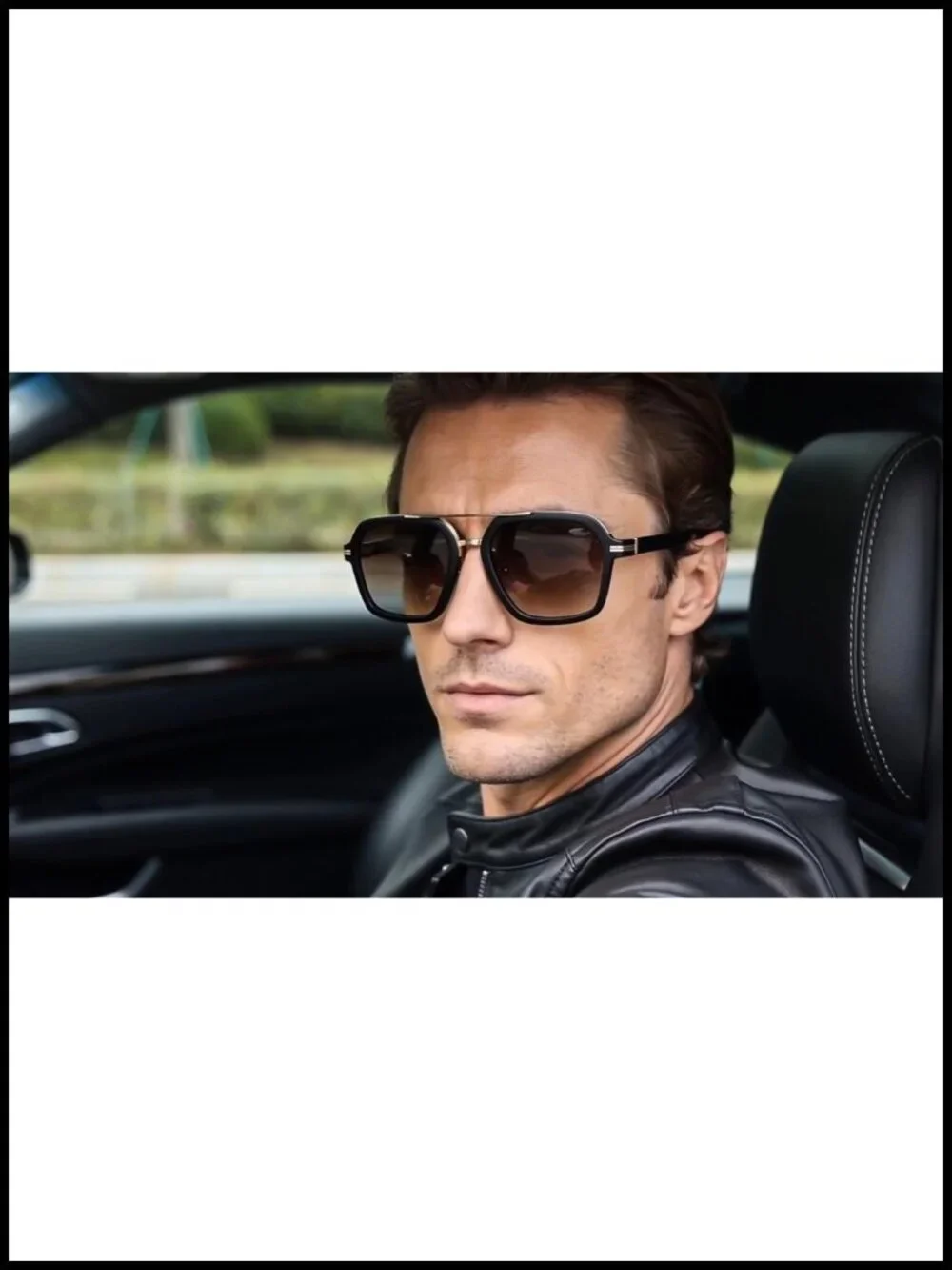 Polarized Aviator Sunglasses with Metal Top Bar for Driving Travel